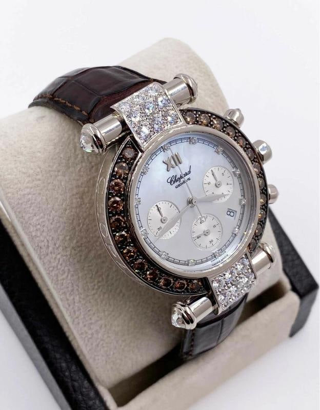 Chopard Imperiale 1215 37 / 3168-52 Chocolate Diamonds MOP 18K White Gold - 4