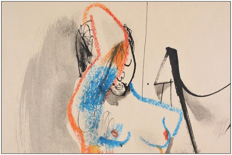 Bryon Browne Original Ink and Gouache Painting Female Figure Signed Framed Art - 4