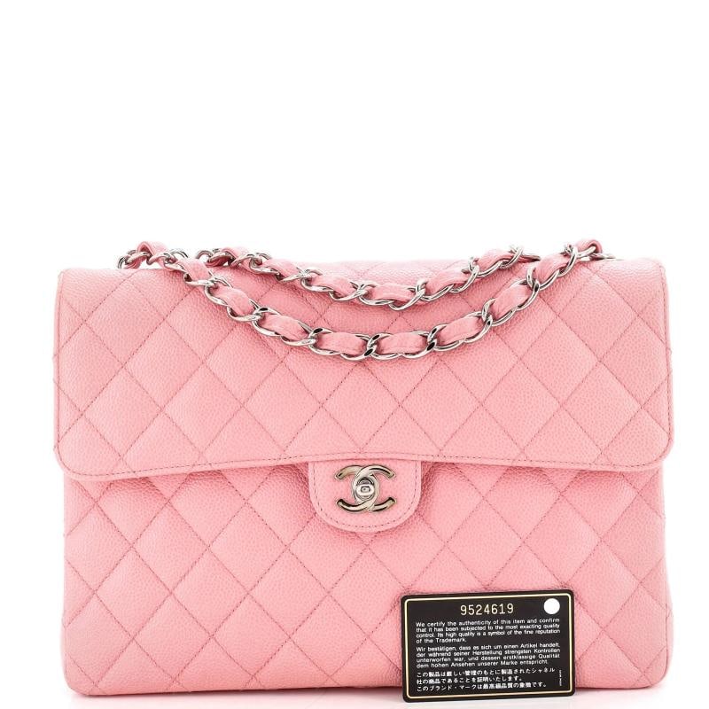 Chanel Classic Single Flap Bag Quilted Caviar Jumbo - 2