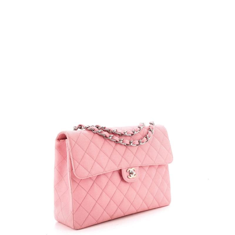Chanel Classic Single Flap Bag Quilted Caviar Jumbo - 3