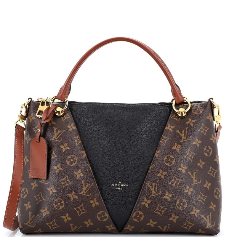 Louis Vuitton V Tote Monogram Canvas and Leather MM: Accessories: Luggage Tag, With Strap Measurements: Handle Drop 4", Height 10", Width 13.5", Depth 5", Strap Drop 18-20". Condition: Pre-owned - Good,Brand: Louis Vuitton,Exterior Material: Canvas Coat