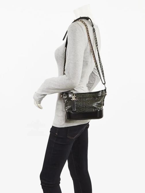 Chanel Black/Grey Python Small Gabrielle Hobo Bag - 2
