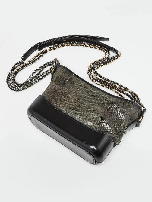 Chanel Black/Grey Python Small Gabrielle Hobo Bag - 3