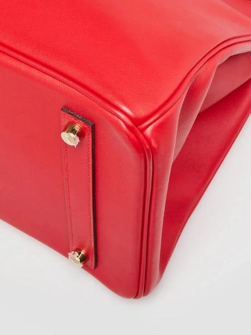 Hermes Rouge Coeur Swift Leather Gold Plated Birkin Bag - 5