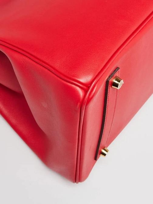 Hermes Rouge Coeur Swift Leather Gold Plated Birkin Bag - 6