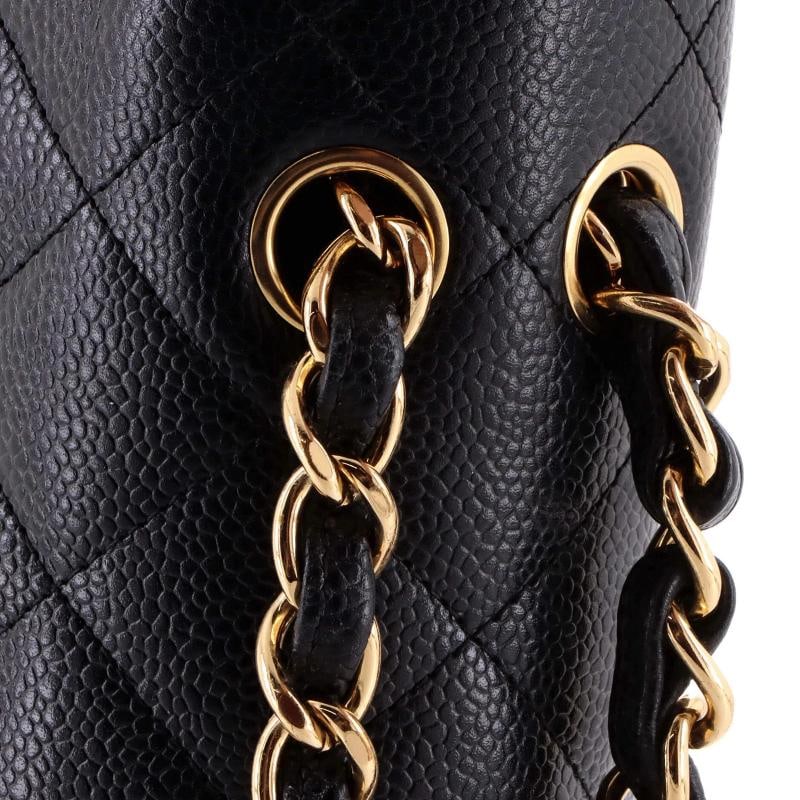 Chanel Classic Double Flap Bag Quilted Caviar Jumbo - 7