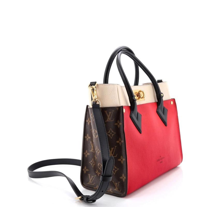 Louis Vuitton On My Side Tote Leather with Monogram Canvas MM - 2