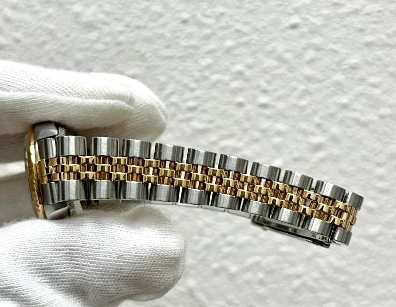 Rolex Ladies Oyster Perpetual 67193 Silver Dial 18k Yellow Gold Steel Box Paper - 5