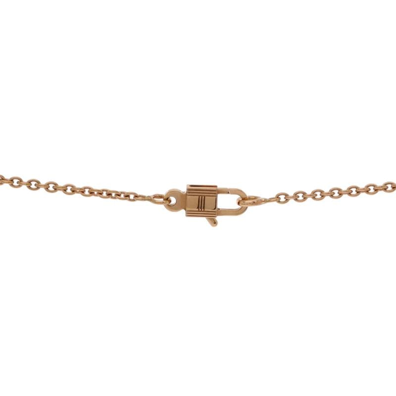 Hermes Amulettes Cadenas Pendant Necklace 18K Rose Gold with Diamonds - 3