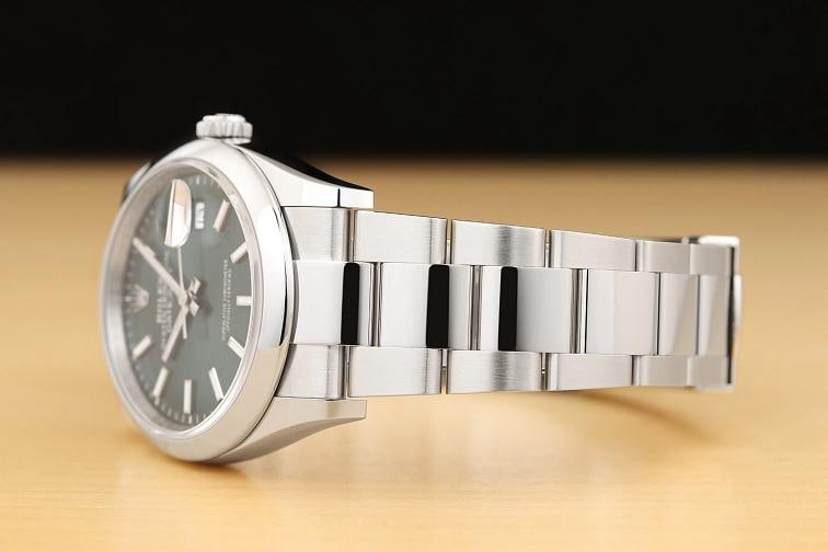 2026 MAR B&P ROLEX DATEJUST 36 126200 MINT GREEN DIAL SMOOTH STEEL OYSTER WATCH - 4