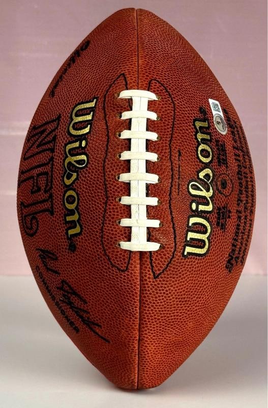 Walter Payton Signed Art NFL Wilson Game Football Beckett COA - 2