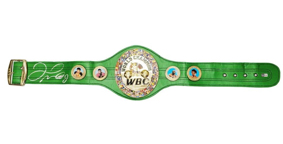 Floyd Mayweather Jr. Signed Green WBC World Championship Boxing Belt Beckett Wit - 2