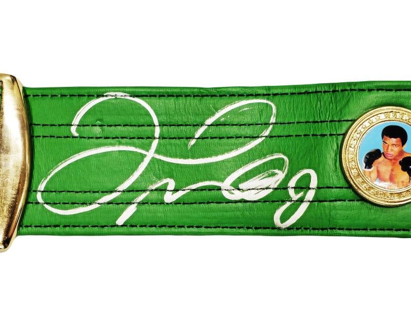 Floyd Mayweather Jr. Signed Green WBC World Championship Boxing Belt Beckett Wit - 3