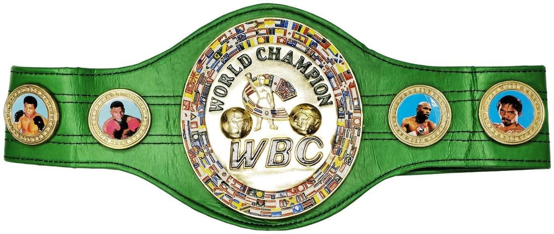 Floyd Mayweather Jr. Signed Green WBC World Championship Boxing Belt Beckett Wit - 4