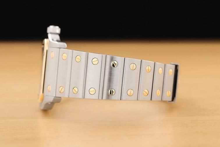 CARTIER SANTOS GALBEE W20011C4 29MM IVORY ROMAN DIAL 18K GOLD STEEL WATCH - 5
