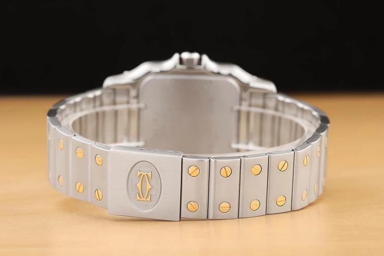 CARTIER SANTOS GALBEE W20011C4 29MM IVORY ROMAN DIAL 18K GOLD STEEL WATCH - 6