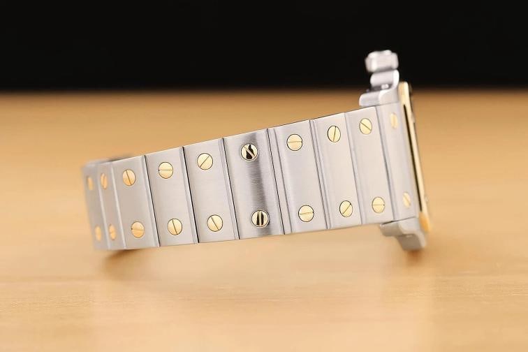 CARTIER SANTOS GALBEE W20011C4 29MM IVORY ROMAN DIAL 18K GOLD STEEL WATCH - 8