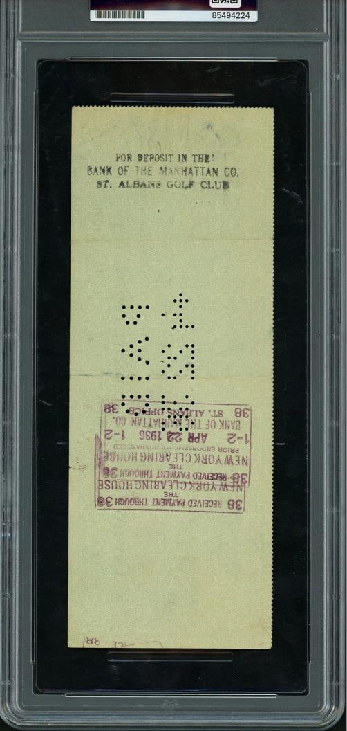 Babe Ruth Signed 3x8.5 Check New York Yankees (PSA) - 3