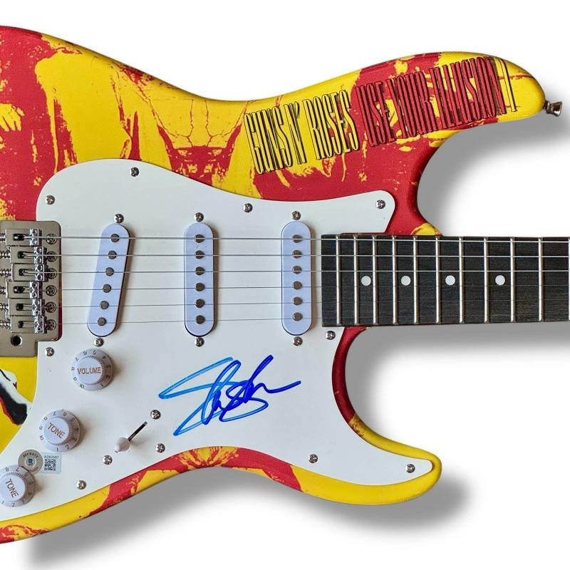 GUNS N ROSES ~ LOT OF 5 Axl Rose, Slash, Duff McKagan, Izzy Stradlin & Steven Adler Signed Guitar... - 5