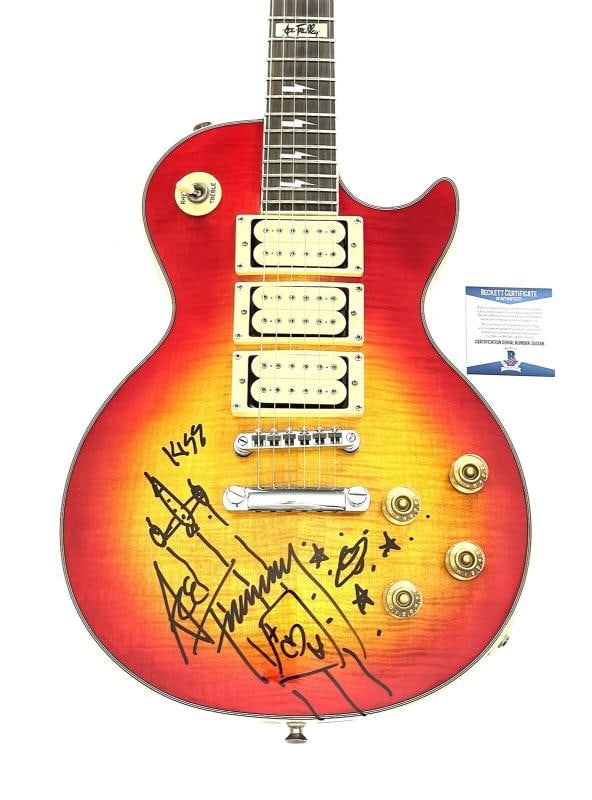 Ace Frehley Signed Guitar With Inscription + Sketch (Beckett): Industry: Music,Signed: Yes,Autograph Authentication: Beckett,Object Type: Guitar & Guitar Pick,Original/Reproduction: Original,Modified Item: No,Country of Origin: United States
