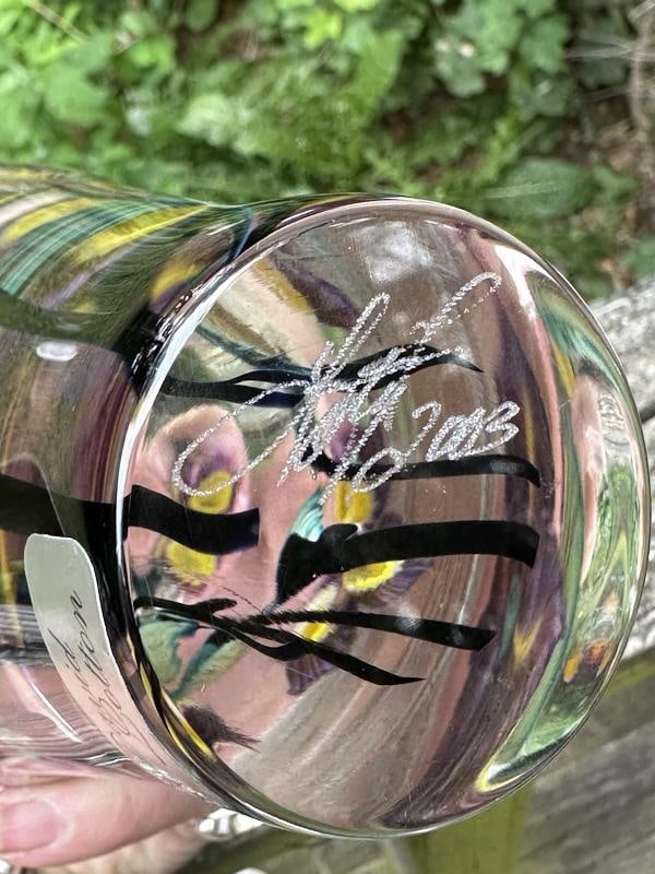 David Lotton Signed Art Glass Vase - 13
