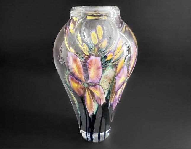 David Lotton Signed Art Glass Vase - 2