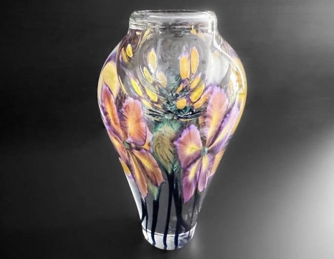 David Lotton Signed Art Glass Vase - 3