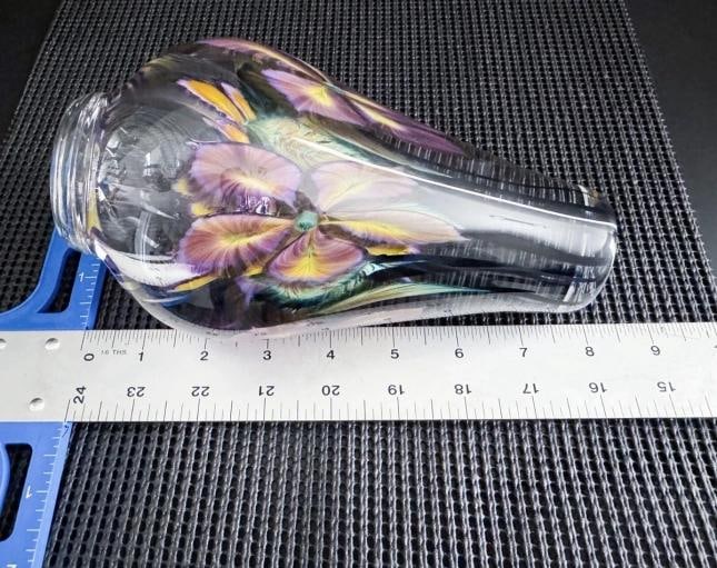 David Lotton Signed Art Glass Vase - 5