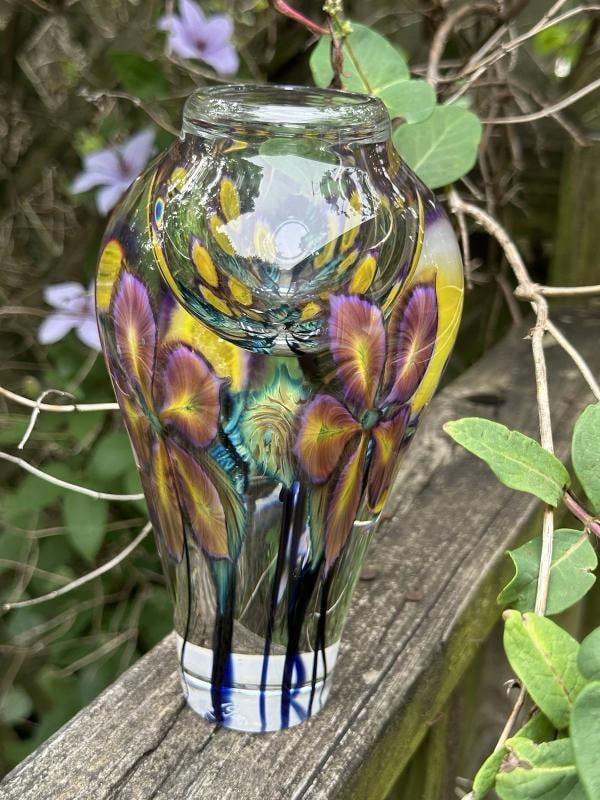 David Lotton Signed Art Glass Vase - 7