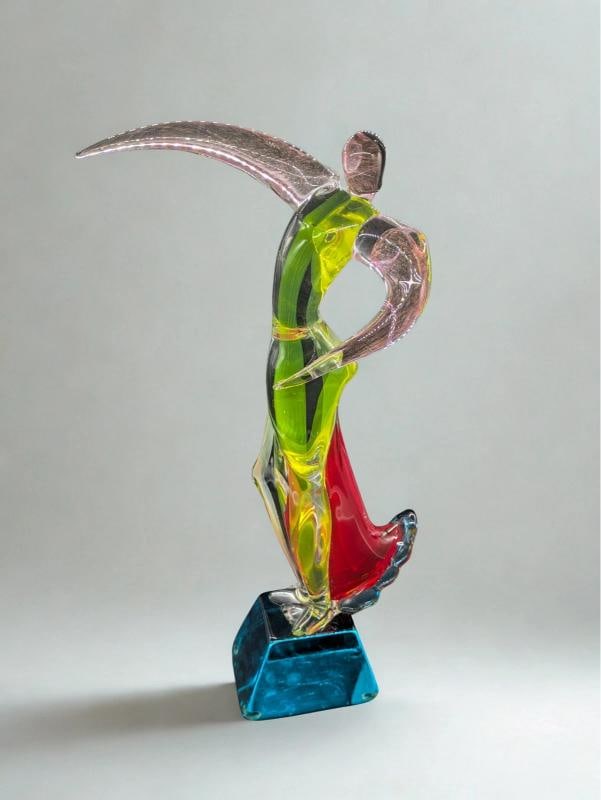 MURANO Art Glass Sculpture~ Signed Voltolina~(20.75" H x 11" L x 4" W): Condition: Used,Brand: Murano,Origin: Venice,Antique: No,Type: Figurine,Original/Licensed Reproduction: Original,Material: Glass,Production Style: Art Glass,Backstamp: Incised,Production Technique: