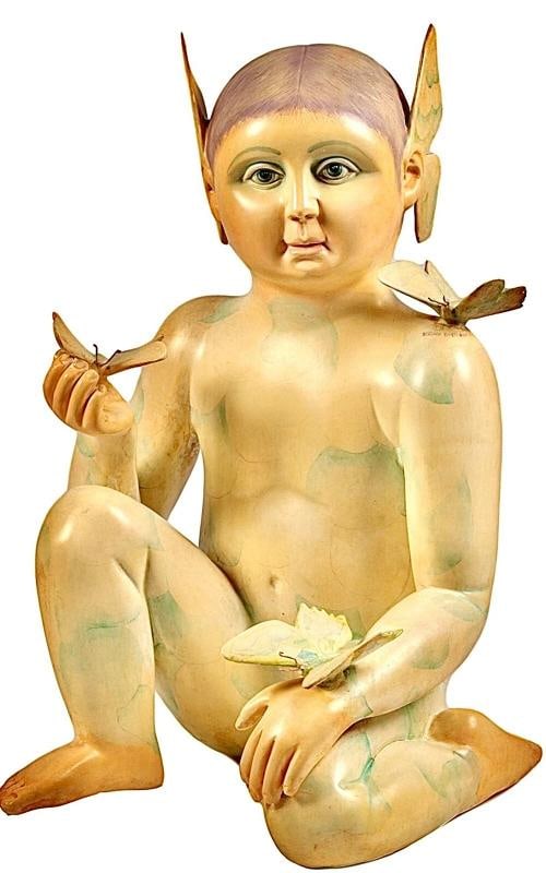 Sergio Bustamante Signed Sculpture~( 23Ã¢â‚¬Å“ x 13Ã¢: Very good condition with some mild losses, age and storage surface wear. Small chip noted on one wing-see last picture. Condition: Used: An item that has been used previously. See the