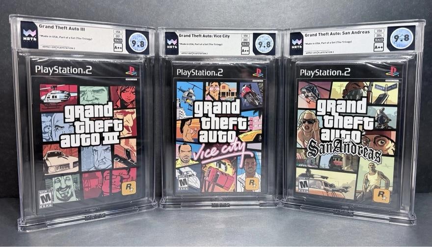 Set Of 3~ Grand Thet Auto ,GTA, WATA Graded 9.8/A++ Video Games! TRILOGY!: Condition: Brand New: An item that has never been opened or removed from the manufacturerÃ¢â‚¬â„¢s sealing (if applicable). Item is in original shrink wrap (i