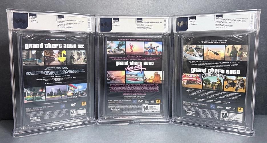 Set Of 3~ Grand Thet Auto ,GTA, WATA Graded 9.8/A++ Video Games! TRILOGY! - 2