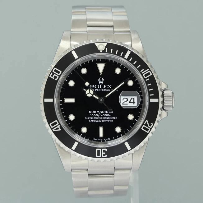 MINT Rolex Submariner Date Tritium 16610 Steel Black 40mm Oyster Watch Box - 2