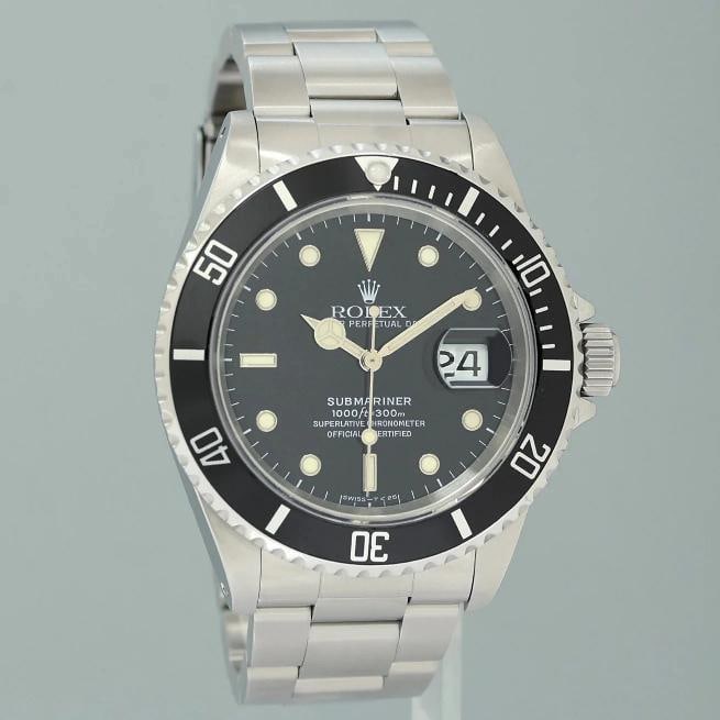 MINT Rolex Submariner Date Tritium 16610 Steel Black 40mm Oyster Watch Box - 3