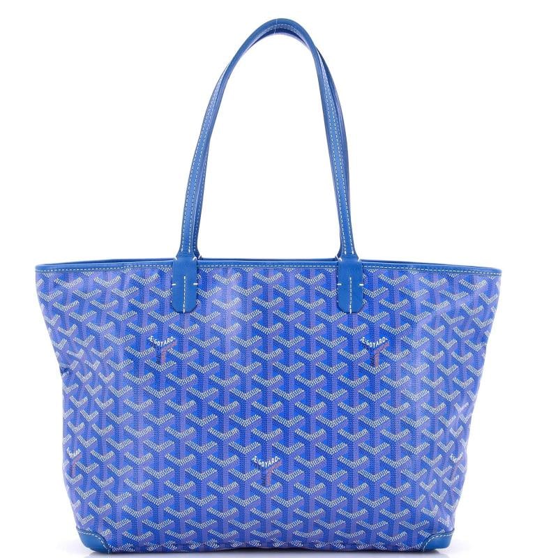 Goyard Artois Tote Coated Canvas PM: Measurements: Handle Drop 10", Height 9.5", Width 11.5", Depth 6.5", Strap Drop 7.5" . Condition: Pre-owned - Good,Brand: Goyard,Exterior Material: Canvas Coated,Style: Totes,Exterior Color: Blue,Depa