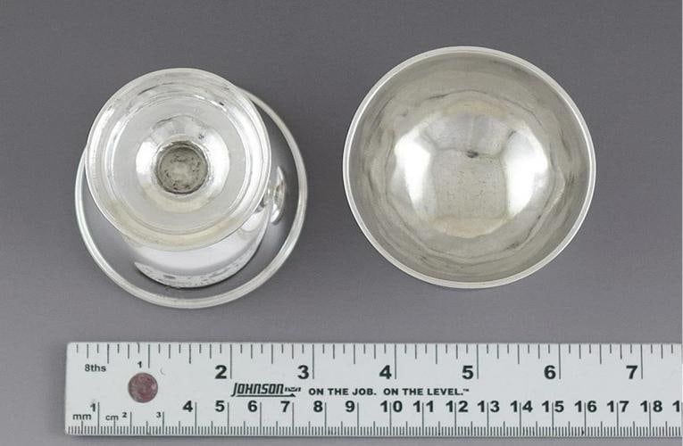 1805-1818 Fab set 4 English Georgian Sterling Silver Round Open Salt Cellars - 5
