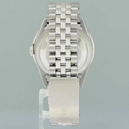 DIAMOND Bezel Rolex DateJust 36mm Blue Diamond 16200 Jubilee Steel Watch Box - 5