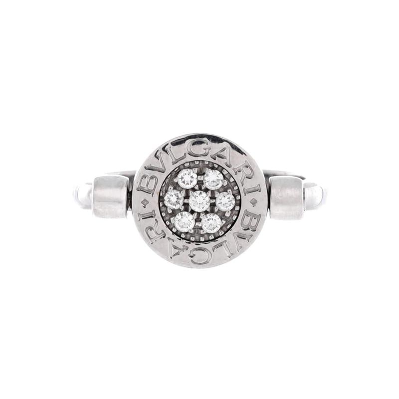 Bvlgari Bvlgari Bvlgari Flip Ring 18K White Gold with Diamonds and Onyx: Measurements: Size: 6 - 52, Width: 3.2 mm . Condition: Pre-owned - Good: This item has been gently used but is in good condition. It might have a few signs of wear, like light scratches or