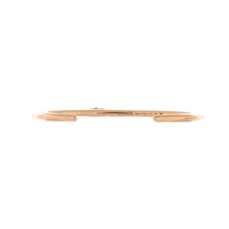 Hermes Kelly Clochette Cuff Bracelet 18K Rose Gold with Diamonds Small - 3