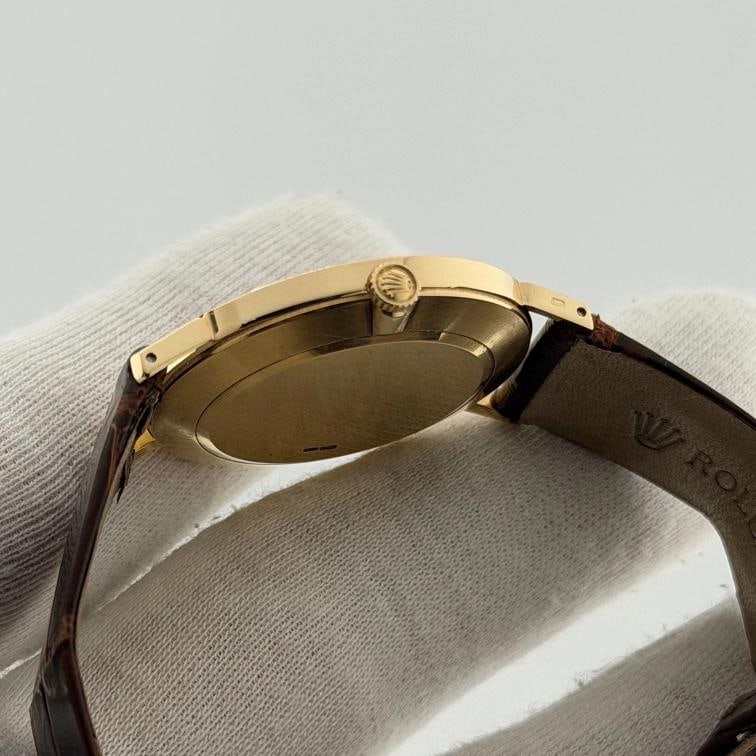 Rolex Cellini 4112 32mm Silver Roman Dial 18k Yellow Gold Box Paper - 8