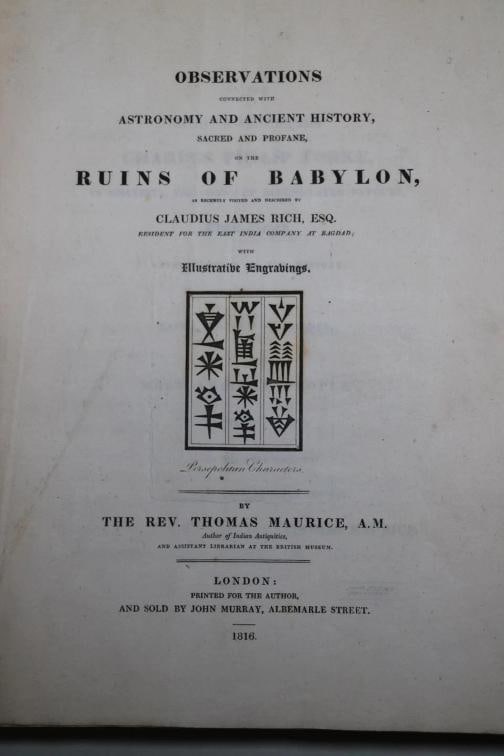 Claudius James Rich / Astronomy and Ancient History of the Ruins of Babylon - 2