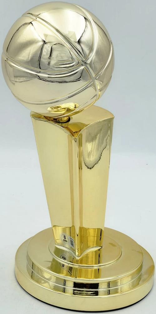 Larry Bird Auto Gold Fanatics Mini Trophy Celtics "18x Champ" Box Plaque Beckett - 3