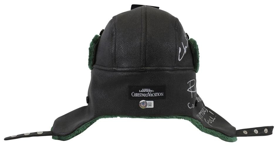 Chevy Chase & Randy Quaid Christmas Vacation "2x Insc" Authentic Signed Hat BAS - 3