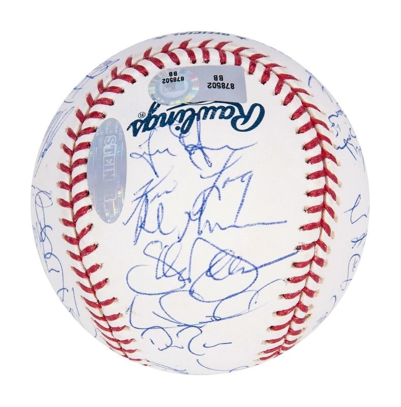 2008 New York Yankees Team Signed Baseball Derek Jeter Mariano Rivera Steiner - 2