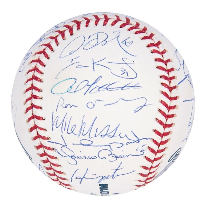 2008 New York Yankees Team Signed Baseball Derek Jeter Mariano Rivera Steiner - 6