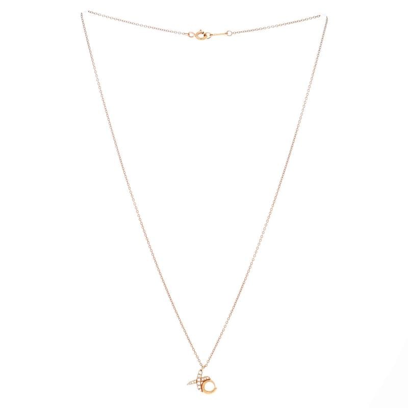 Tiffany & Co. Paloma Picasso XO Pendant Necklace 18K Rose Gold with Diamonds - 2