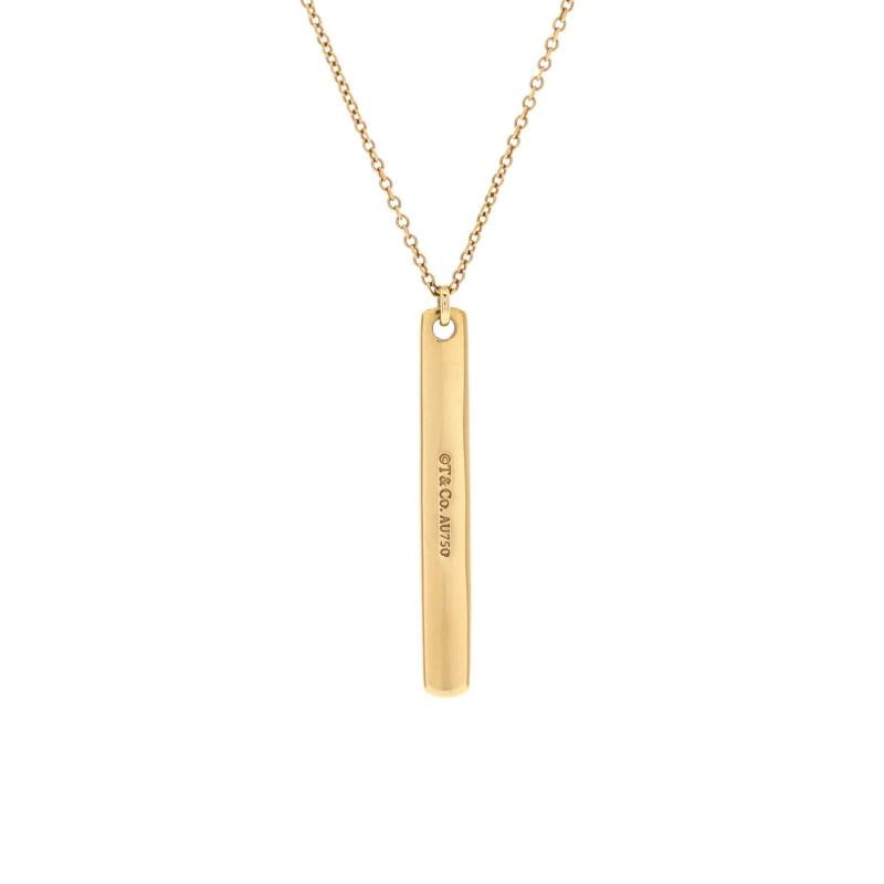 Tiffany & Co. 1837 Bar Pendant Necklace 18K Yellow Gold: Condition: Pre-owned - Good,Brand: Tiffany & Co.,Main Stone: Unknown,Metal: 18K Yellow Gold,Metal Purity: 18K,Style: Pendant,Type: Necklace,Color: Yellow Gold,Material: 18K Yellow Gold Condition:
