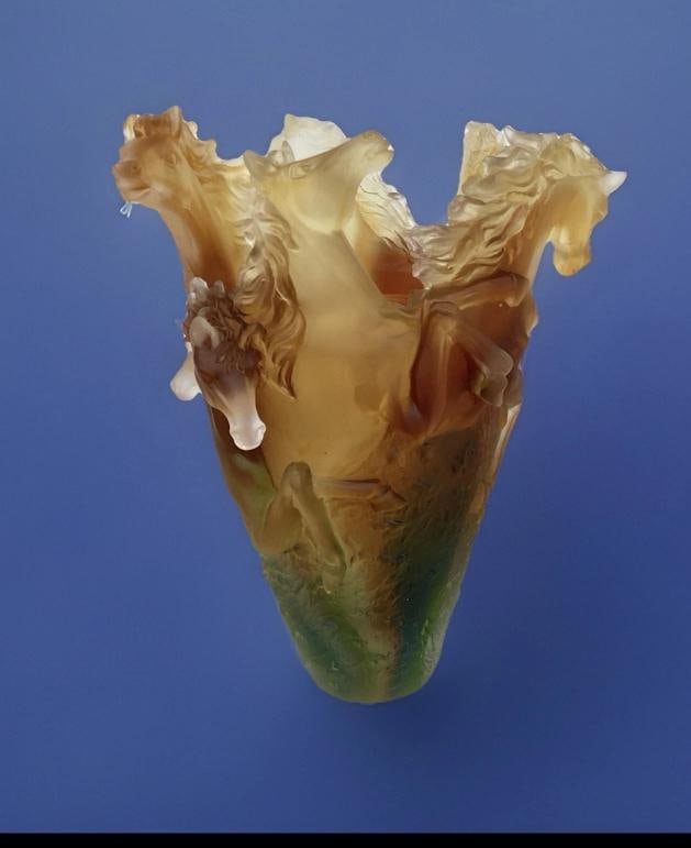 Nancy Daum Style Multi Color Horse Vase H9Ã¢â‚¬Â Heavy Art Glas - 9