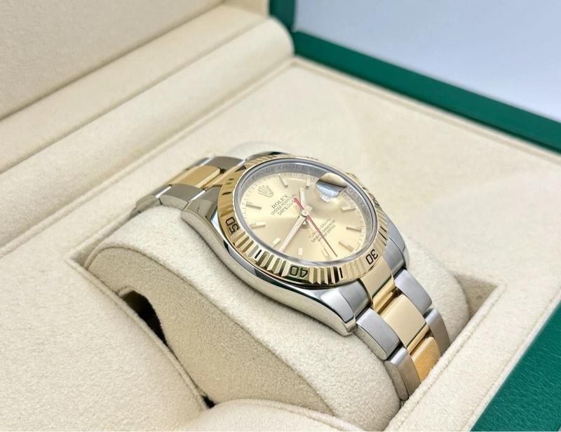 2026 Service Rolex Datejust Turn-O-Graph 116263 36mm 18k Gold Steel Box Paper - 7